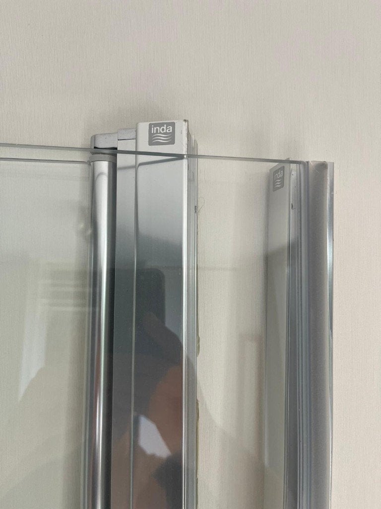 Douche glas hoek Inda + douche bak, Doe-het-zelf en Bouw, Sanitair, Ophalen, Gebruikt, Glas, Douche