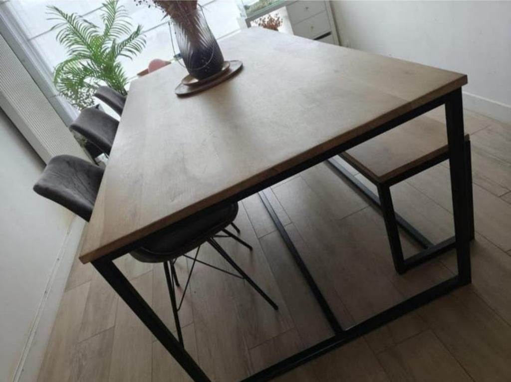 Eettafel eik, Huis en Inrichting, Tafels | Eettafels, Gebruikt, 50 tot 100 cm, 200 cm of meer, Vijf personen of meer, Rechthoekig