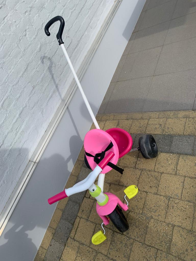 Fietsje driewieler, Fietsen en Brommers, Fietsen | Driewielers, Ophalen, Gebruikt, SMOBY (Decathlon), Duwstang