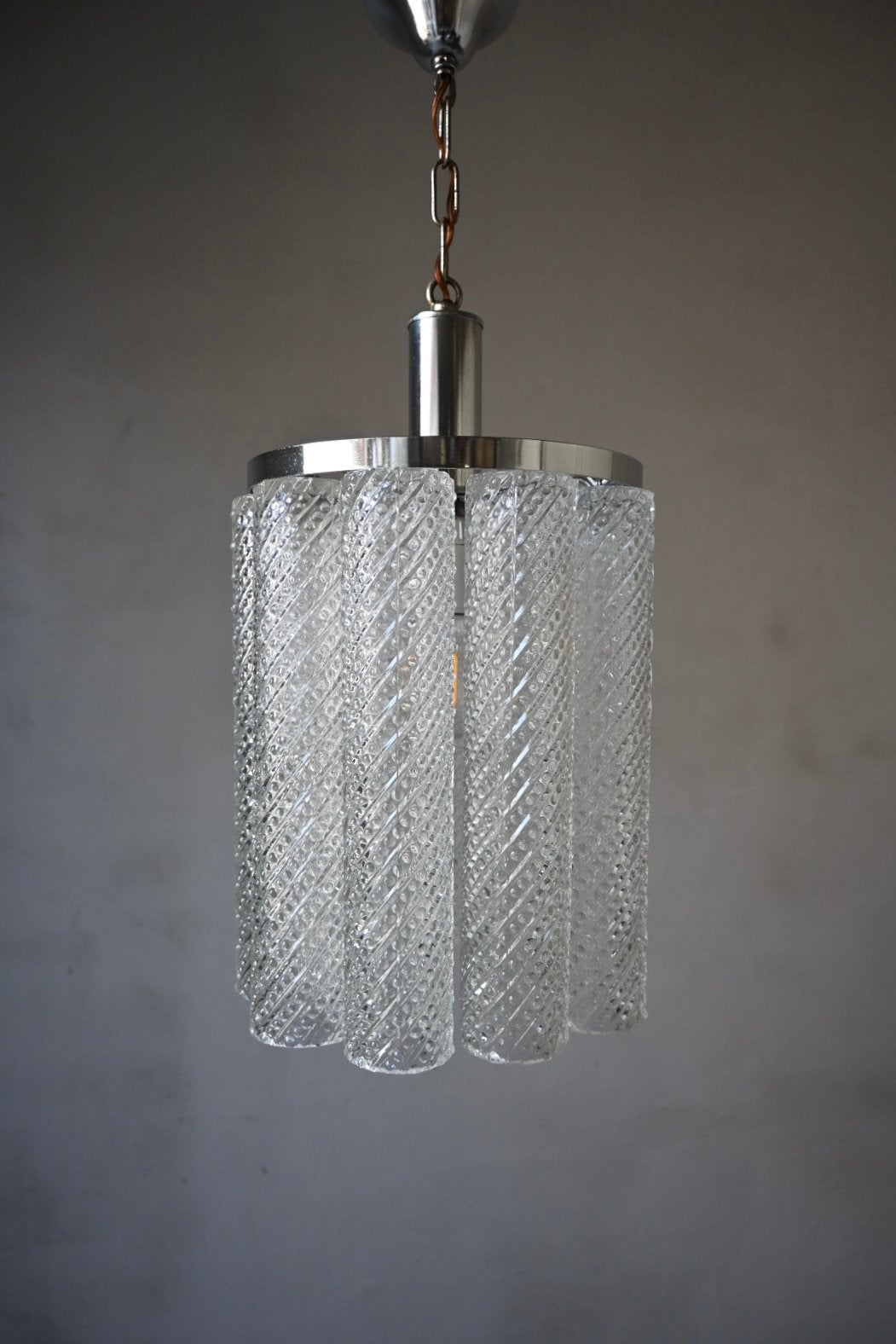 Italiaanse Murano glazen hanglamp uit de jaren 60, Huis en Inrichting, Ophalen, Zo goed als nieuw, Italiaans