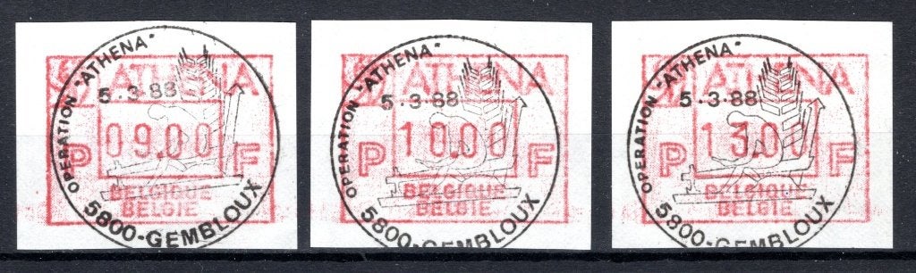 ATM 69 FDC 1988 - Athena, Postzegels en Munten, Verzenden, Gestempeld, 1e dag stempel, Postfris