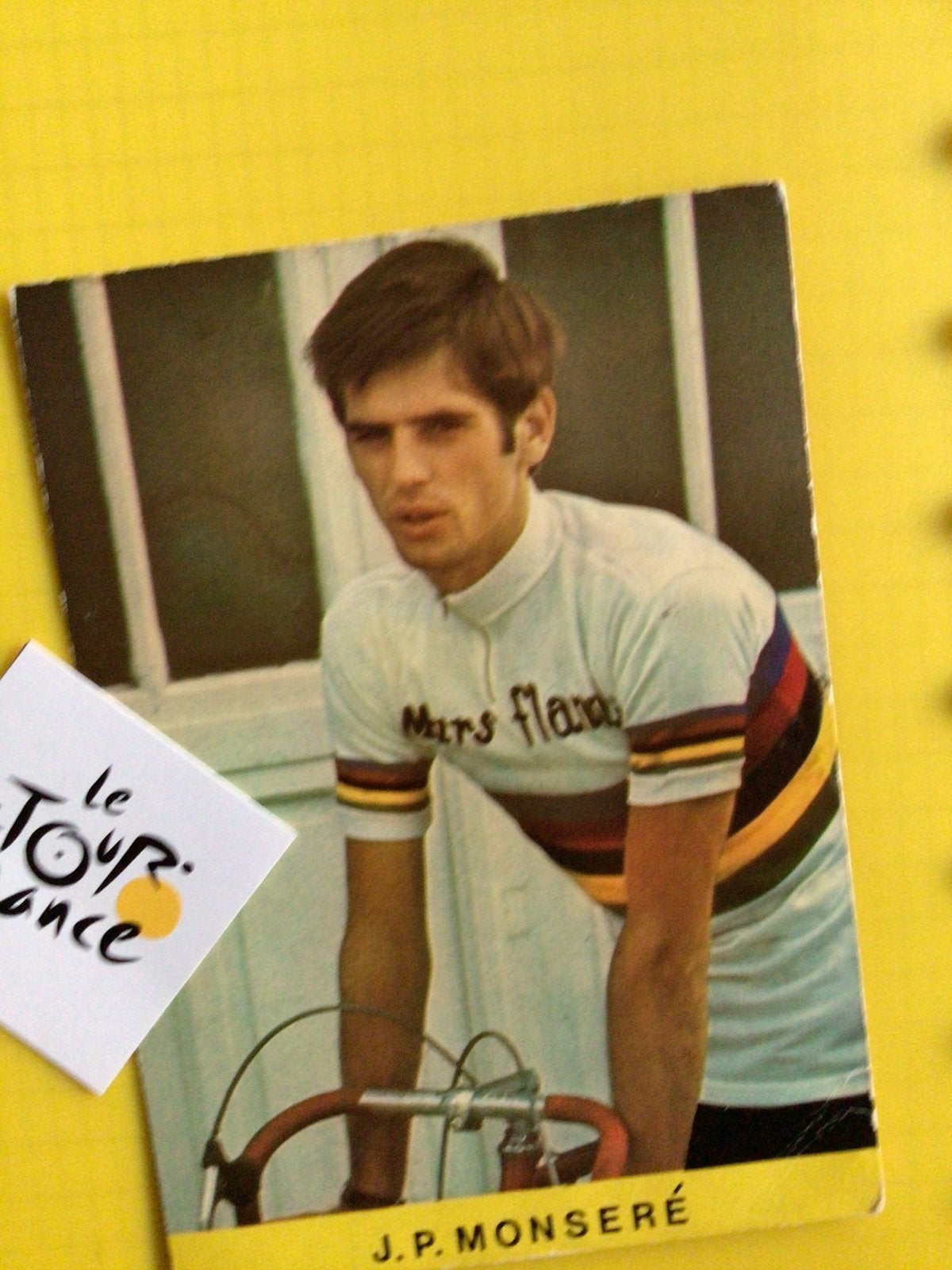 Wielerkaart wk team flandria jean pierre monsere, Sports & Fitness, Cyclisme, Envoi, Comme neuf