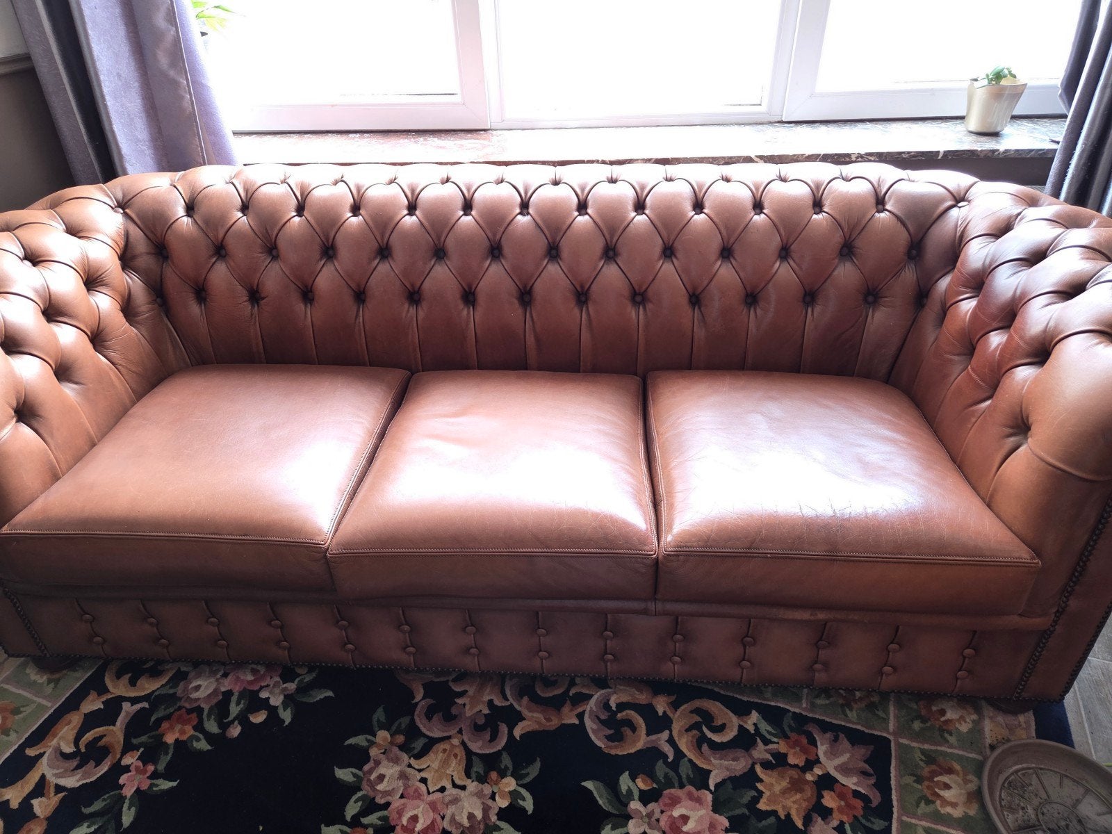 Gedelux Chesterfield fauteuils cuir, Maison & Meubles, Canapés | Salons, Enlèvement