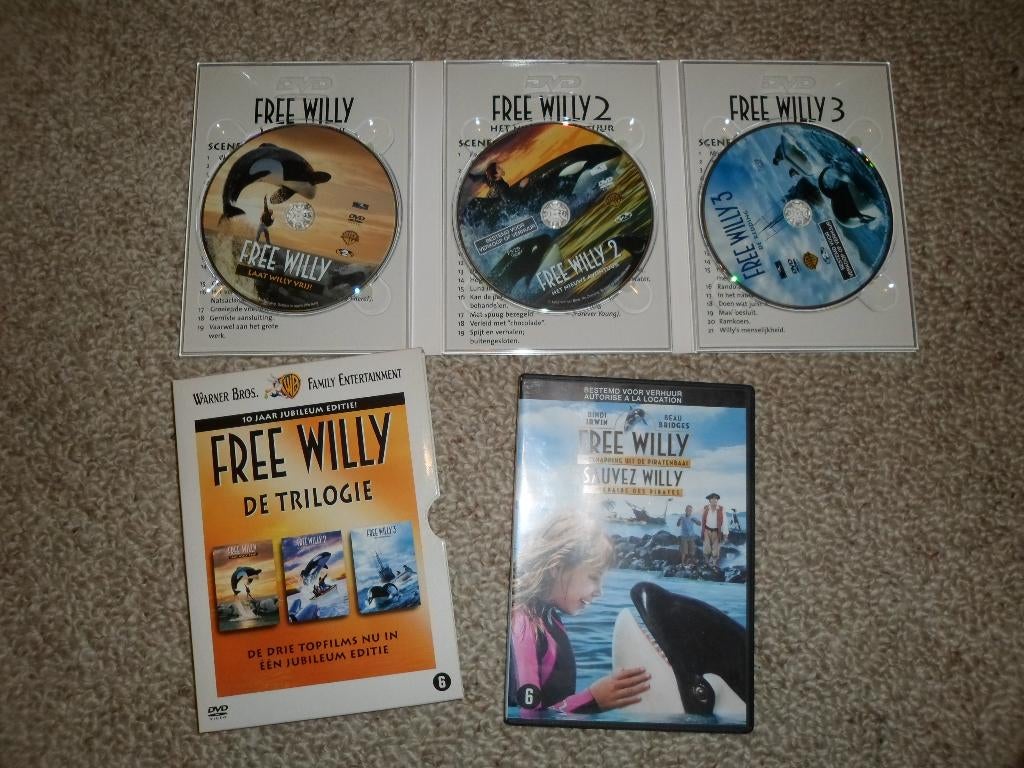 DVD'S Free Willy 1-4, Cd's en Dvd's, Dvd's | Avontuur, Ophalen, Zo goed als nieuw