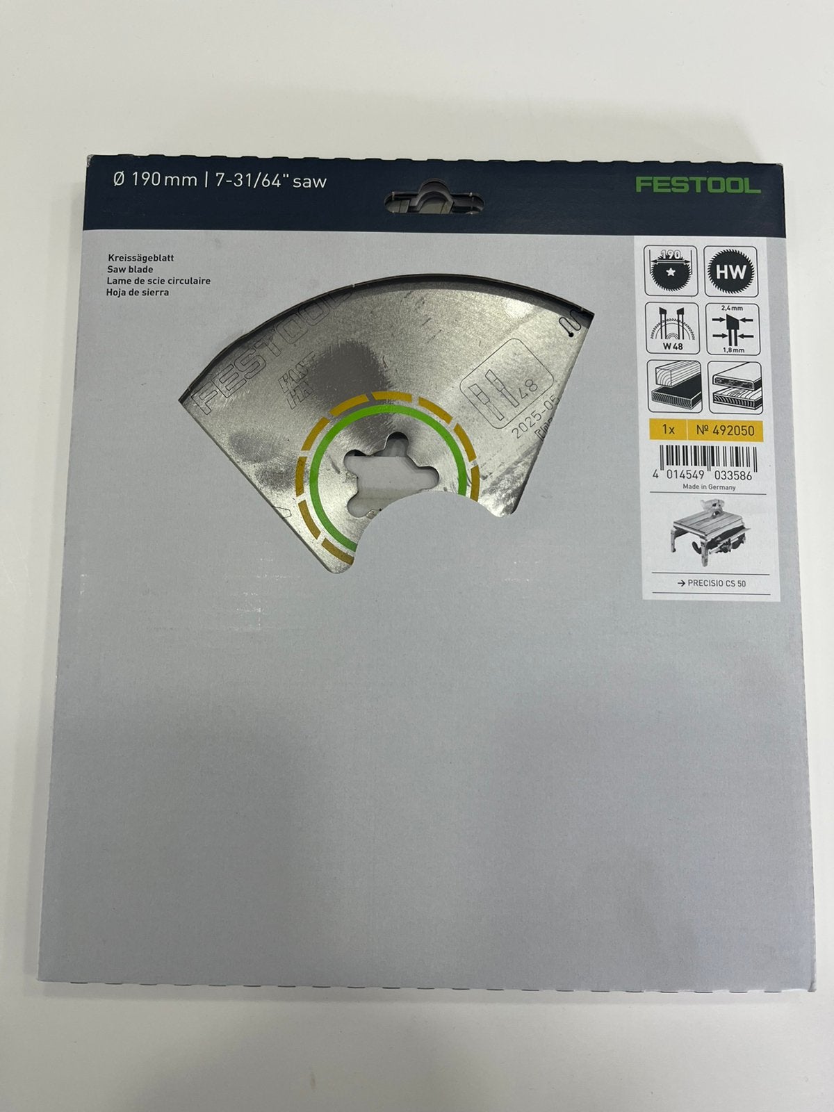 Lame de scie Festool 492050 neuve !, Bricolage & Construction, Enlèvement ou Envoi, Neuf, Festool