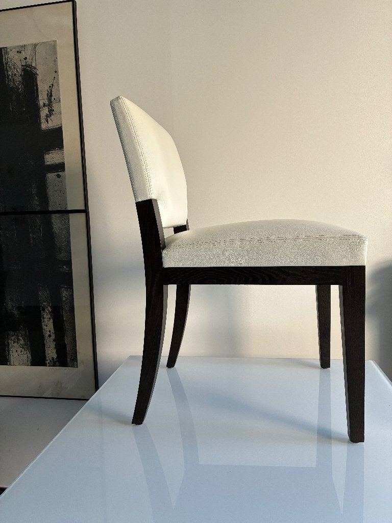 chaises design en cuir blanc, Comme neuf, Enlèvement, Cinq, Six Chaises ou plus, Blanc