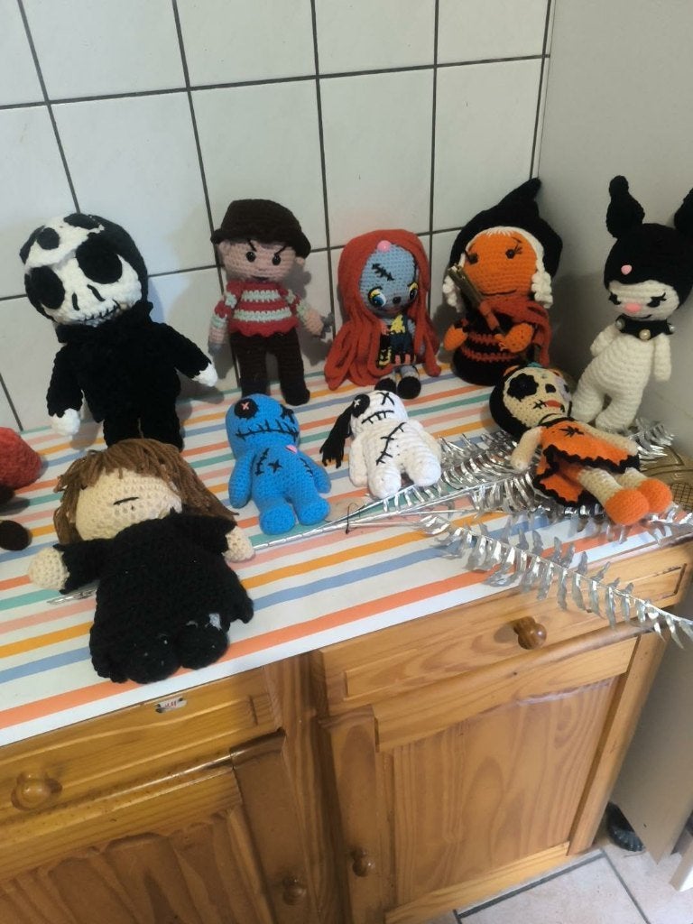 personnages alowine au crochet, Enlèvement ou Envoi, Neuf, Crochet, Laine ou Fils