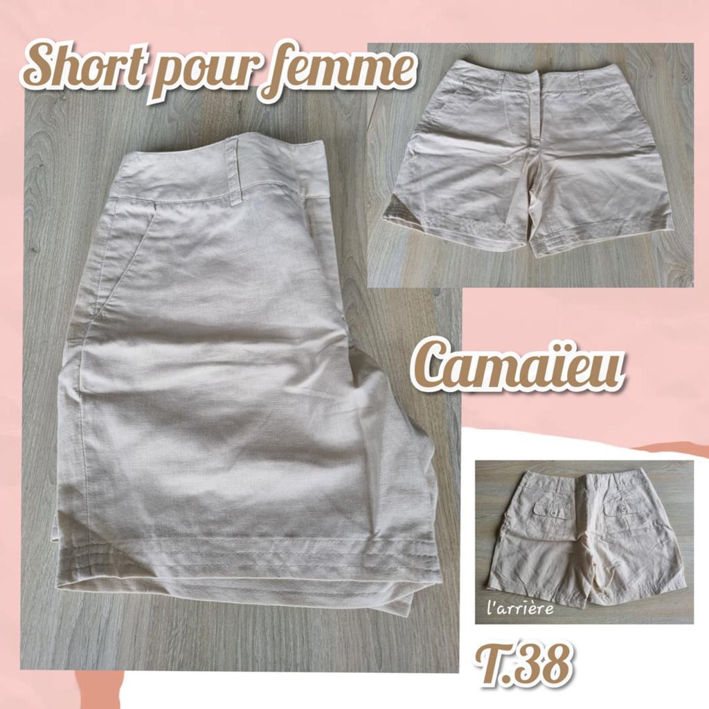 Short court pour femme-beige-Camaïeu-T.38, Vêtements | Femmes, Taille 38/40 (M), Enlèvement ou Envoi, Beige, Camaieu