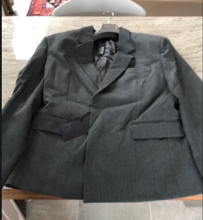Grijze jas PRADA 54 R, Maat 52/54 (L), Nieuw, Ophalen of Verzenden, Prada