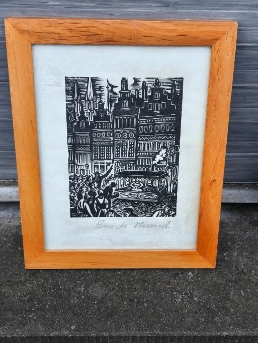 Lithographie de Frans masereel, Enlèvement ou Envoi, Lithographie