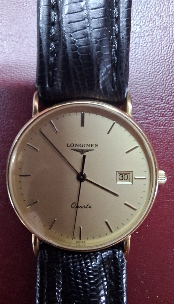 Longines Présence Quartz herenhorloge - GOUD - 18K, Bijoux, Sacs & Beauté, Montres | Hommes, Montre-bracelet, Autres marques, Enlèvement ou Envoi