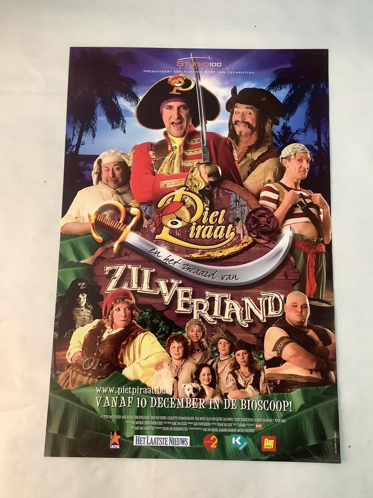 PIET PIRAAT  FILMPOSTER   40-60 cm, Ophalen of Verzenden