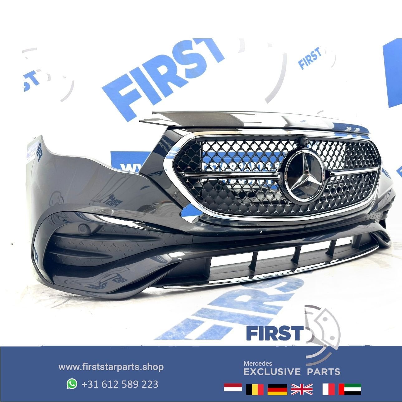 W214 AMG BUMPER MERCEDES E KLASSE VOORBUMPER BUMPER COMPLEET, Gebruikt, -, Voor, Ophalen of Verzenden