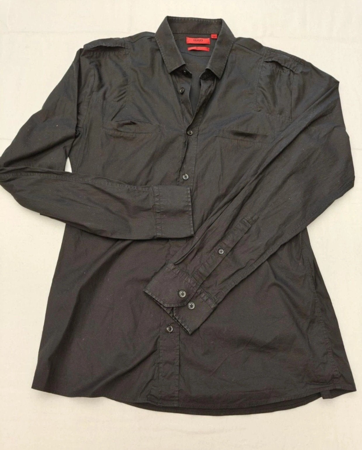 chemise HUGO BOSS SLIM FIT (M), Ophalen of Verzenden, Gedragen, Zwart, Hugo Boss