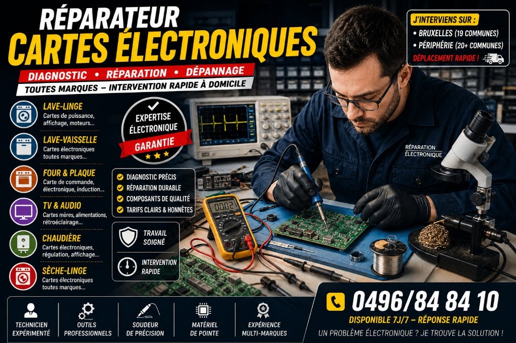 Réparation cartes électroniques d'électroménager chaudière.., Enlèvement