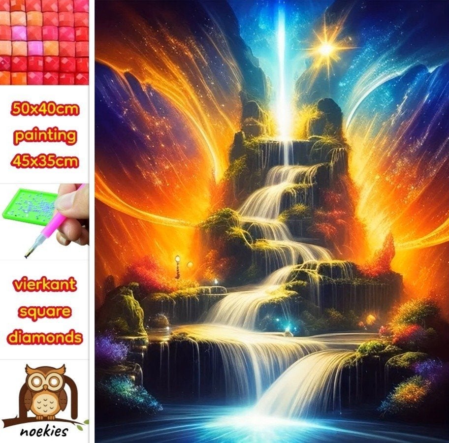 Cascades de peinture au diamant 50x40cm (carrées) n 50, Hobby & Loisirs créatifs, Bricolage, Neuf, Diamond painting, Éducatif