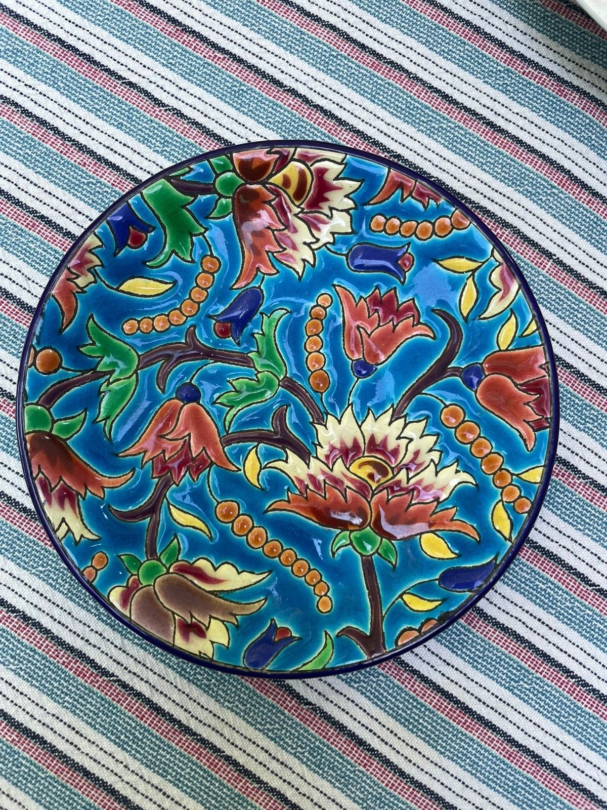 Vintage Frans Faience Bord — Émaux de Longwy, Enlèvement ou Envoi