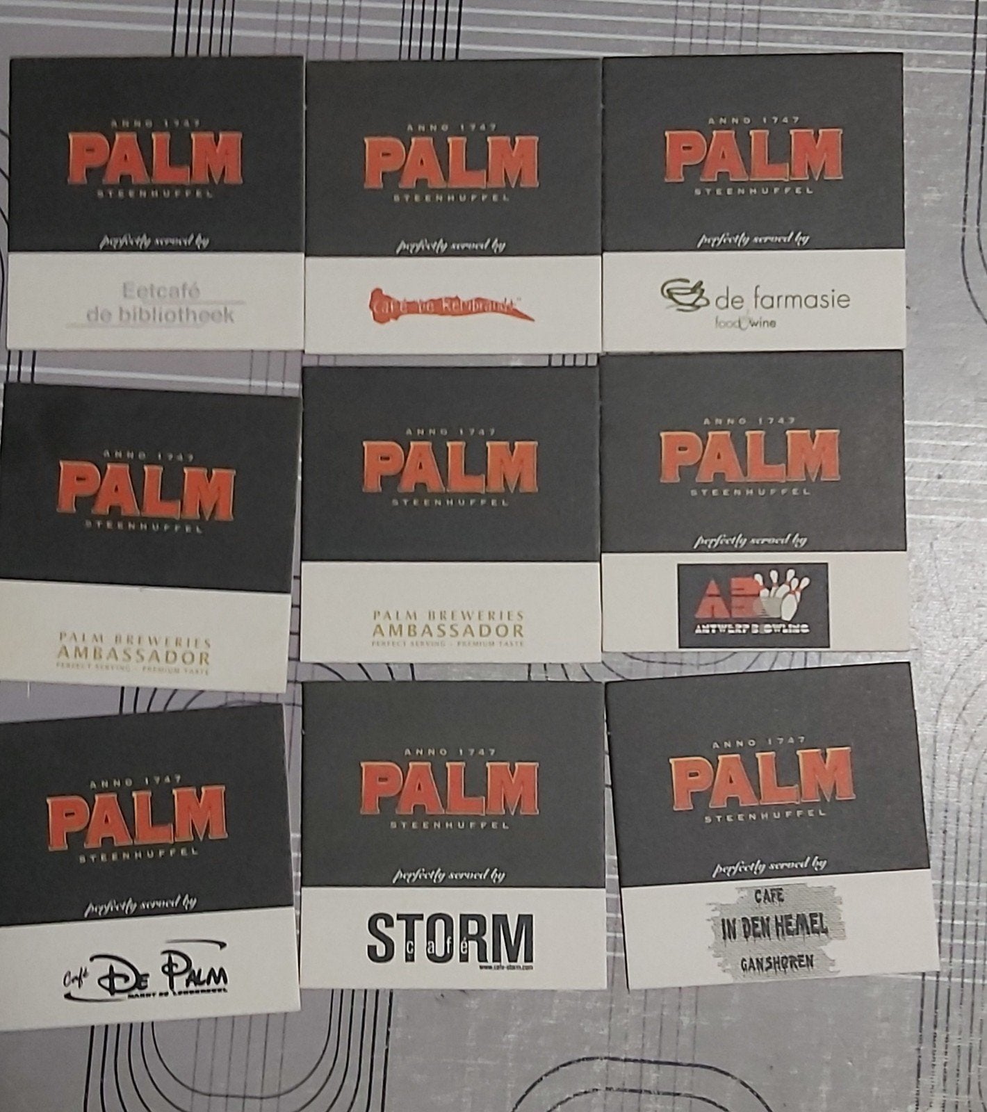 Palm ambassador bierviltjes 9 stuks, CD & DVD, Cassettes audio, Enlèvement ou Envoi
