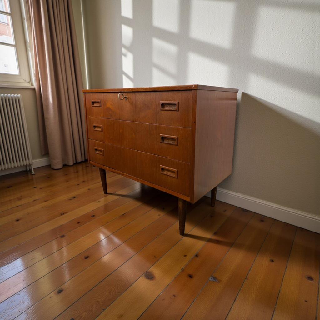 Vintage Mid-Century Teakhouten Ladenkast, Verzenden, Gebruikt