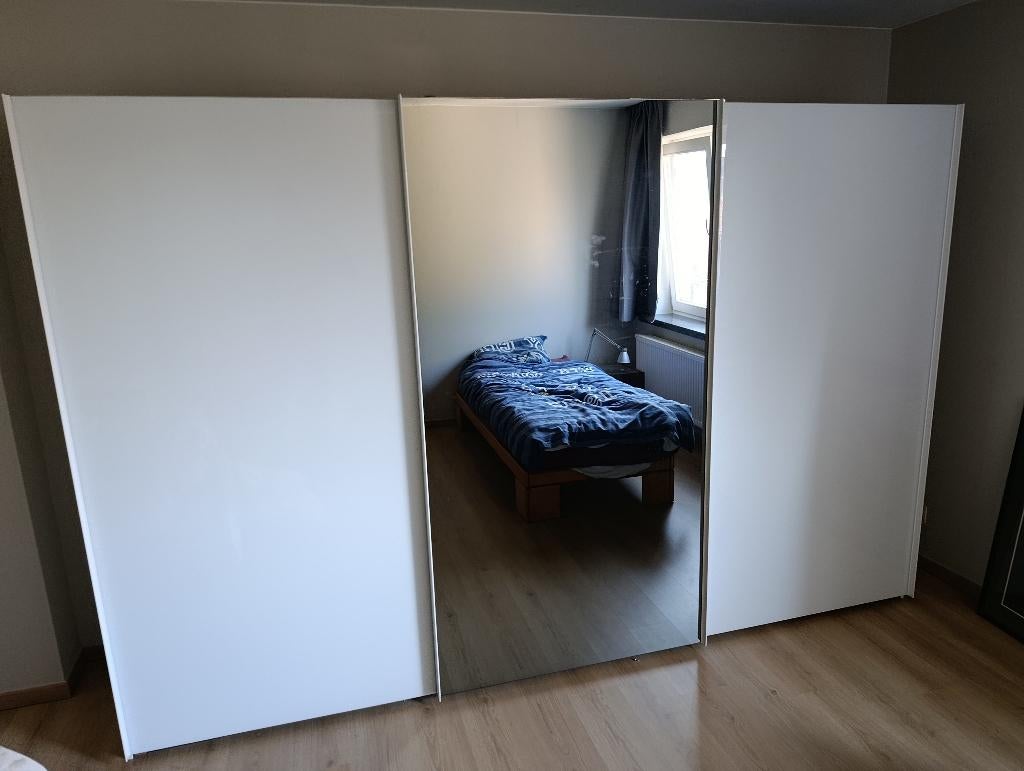 kleerkast, Huis en Inrichting, Kasten | Kleerkasten, Ophalen, Met deur(en), Gebruikt, Glas