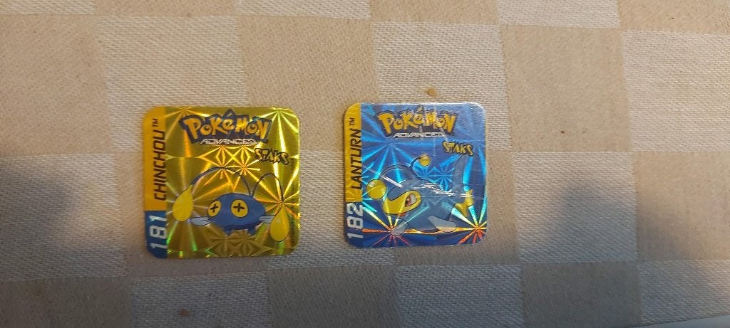 pokemon magneten panini staks Chinchou Lanurn holo 2003, Hobby en Vrije tijd, Verzamelkaartspellen | Pokémon, Ophalen of Verzenden
