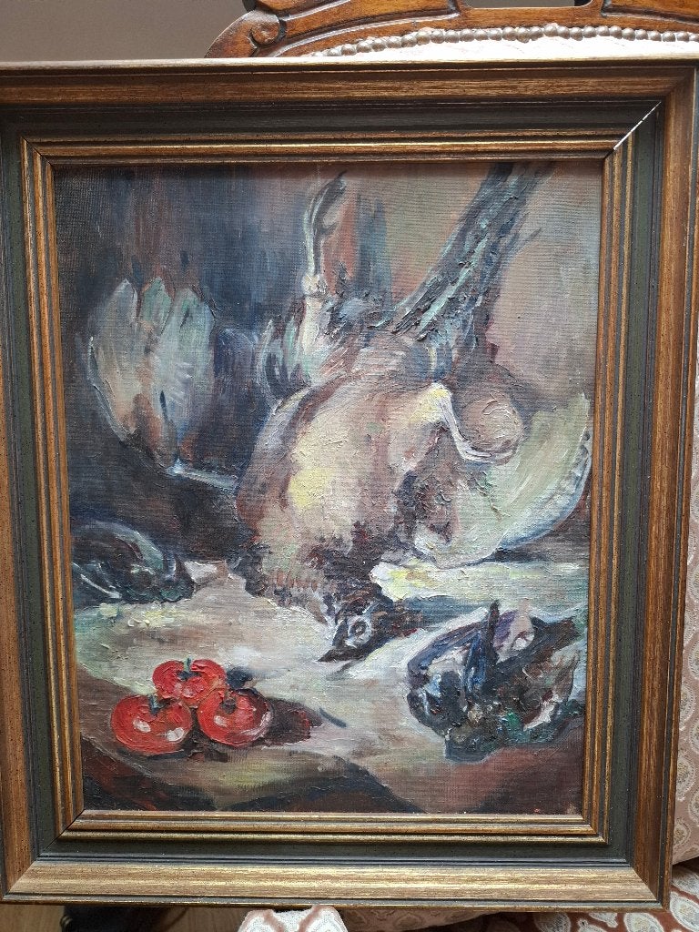 schilderij, Antiek en Kunst, Ophalen, Handgeschilderd, Stilleven, Doek