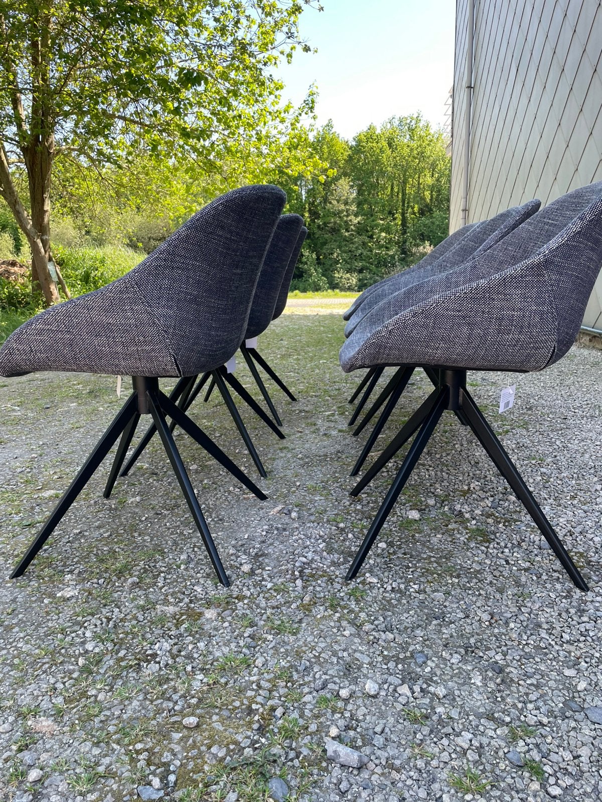 Nieuwe set eetkamerstoelen stalen onderstel in topconditie, Enlèvement, Comme neuf
