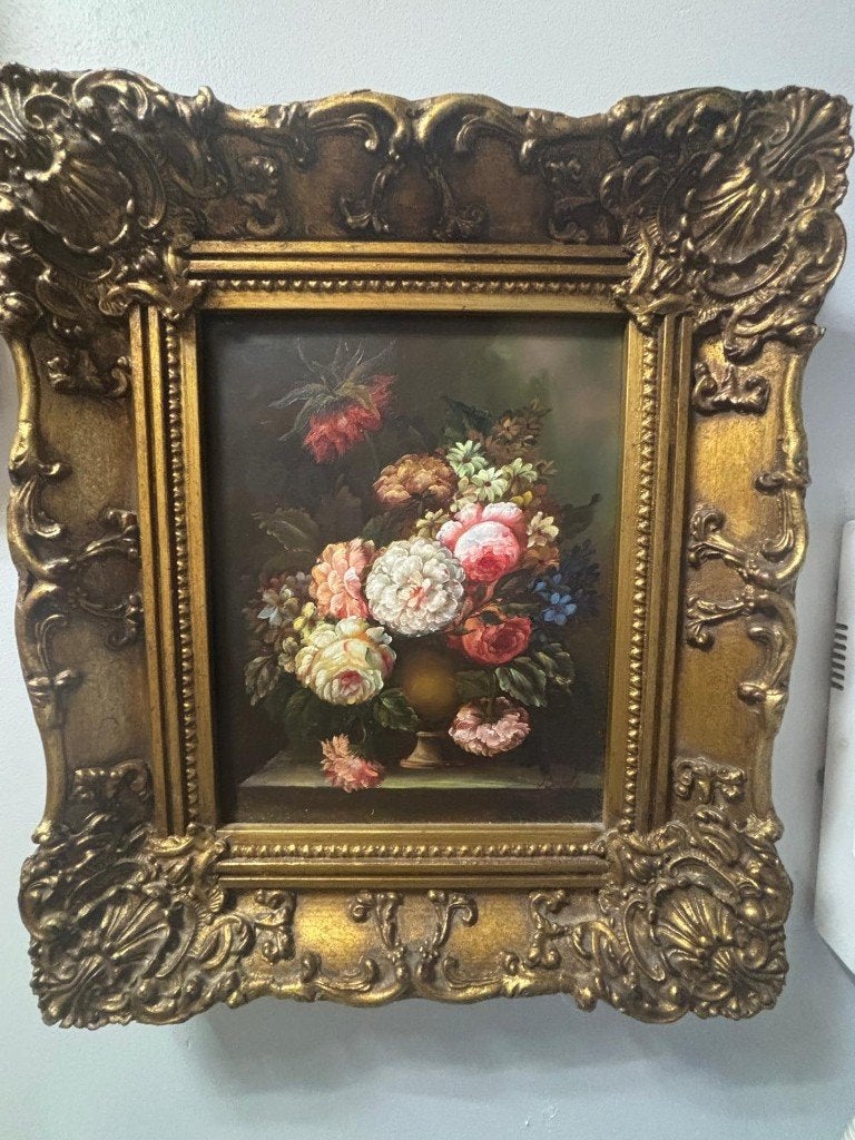 Brooks – Stilleven met bloemen (34) – S.5162 - 20 x 23.5, Antiek en Kunst, Kunst | Schilderijen | Klassiek, Doek, Olieverf, Klassiek