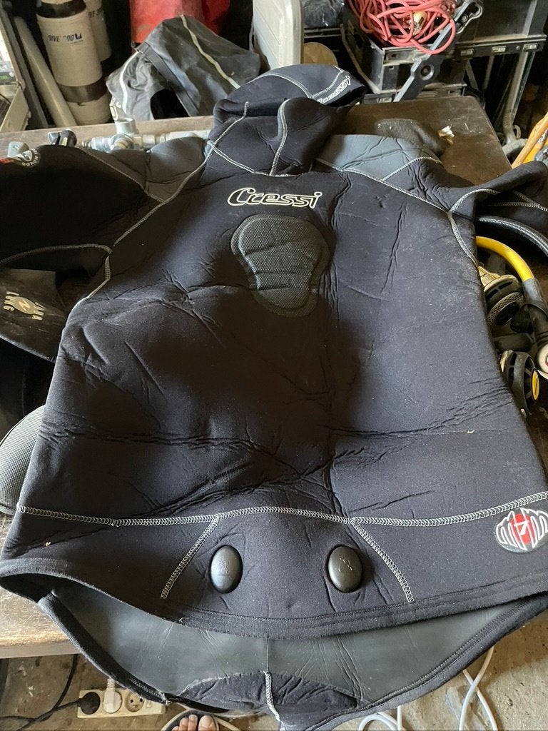 Combi de plongée long john + veste 7mm, Sports nautiques & Bateaux, Enlèvement, Utilisé, Combinaison de plongée