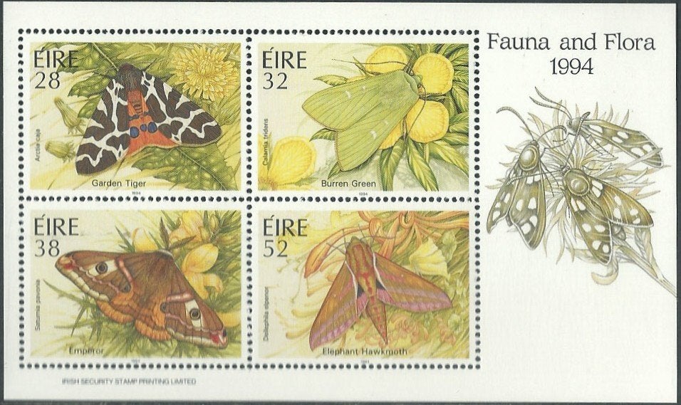 IERLAND 1994 Vlinders & Motten Blokje, Michel: B-13, Postfri, Verzenden, Postfris, Dier of Natuur
