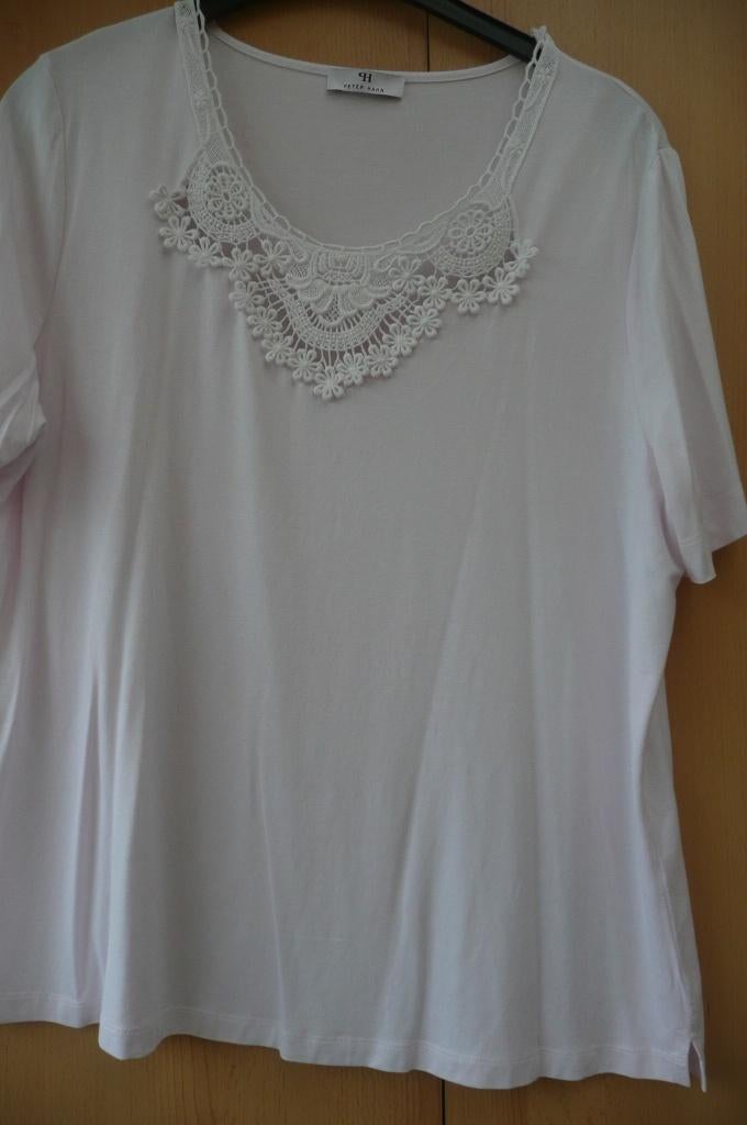 Mooi lichtroze t-shirt met kant van peter hahn (a265), Kleding | Dames, Zo goed als nieuw, Peter Hahn, Roze, Shirt of Top