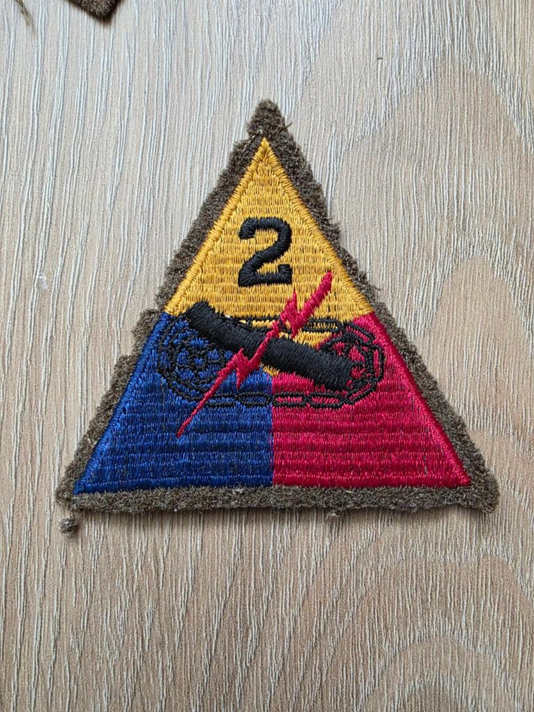 US WW2 vroege wollen 2nd Armored div patch Hell on Wheels, Ophalen of Verzenden