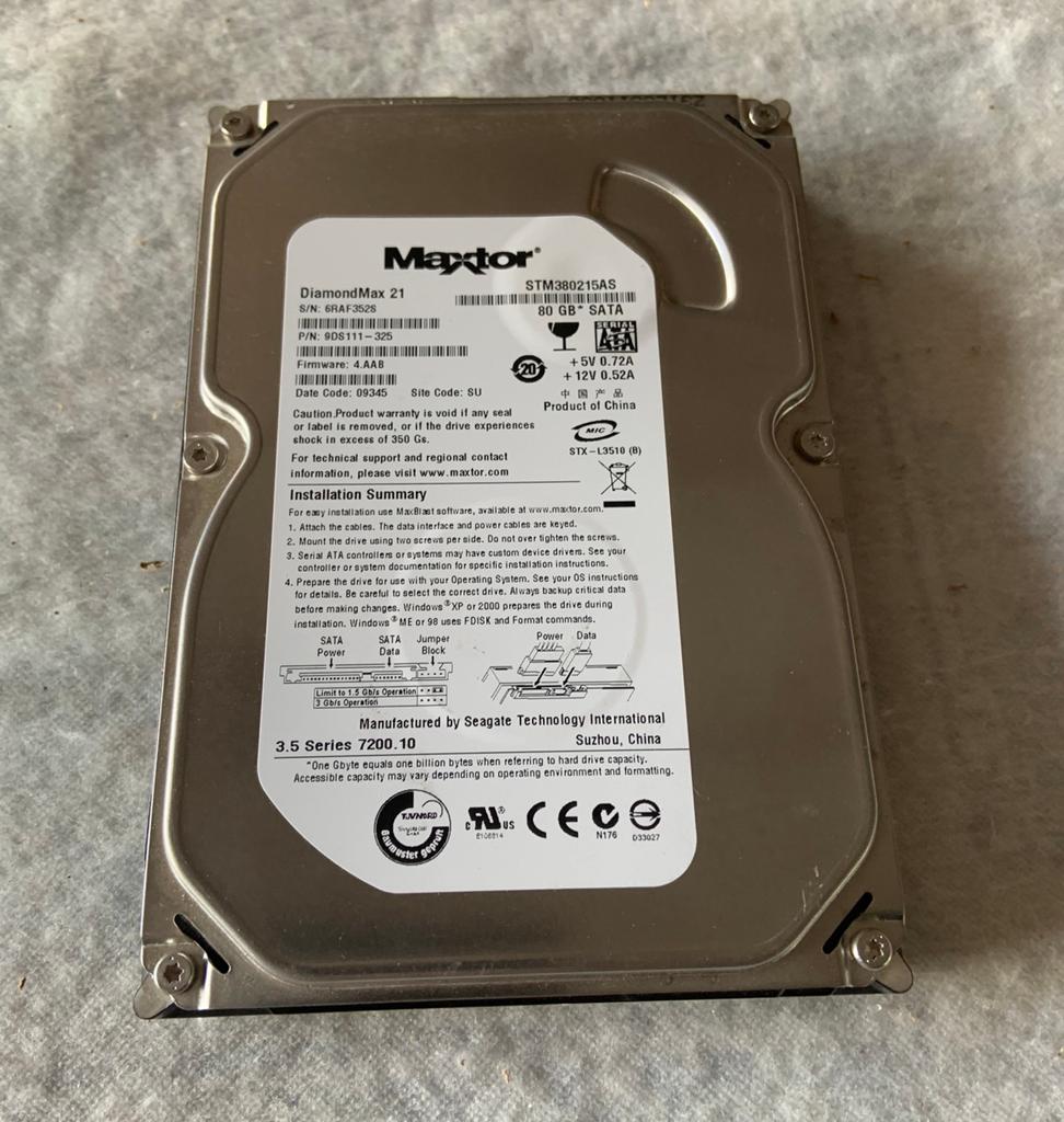 Maxtor Diamond Max 21 STM380215AS, série, 80 Go, SATA 80, Informatique & Logiciels, Enlèvement ou Envoi, Comme neuf, Desktop, SATA