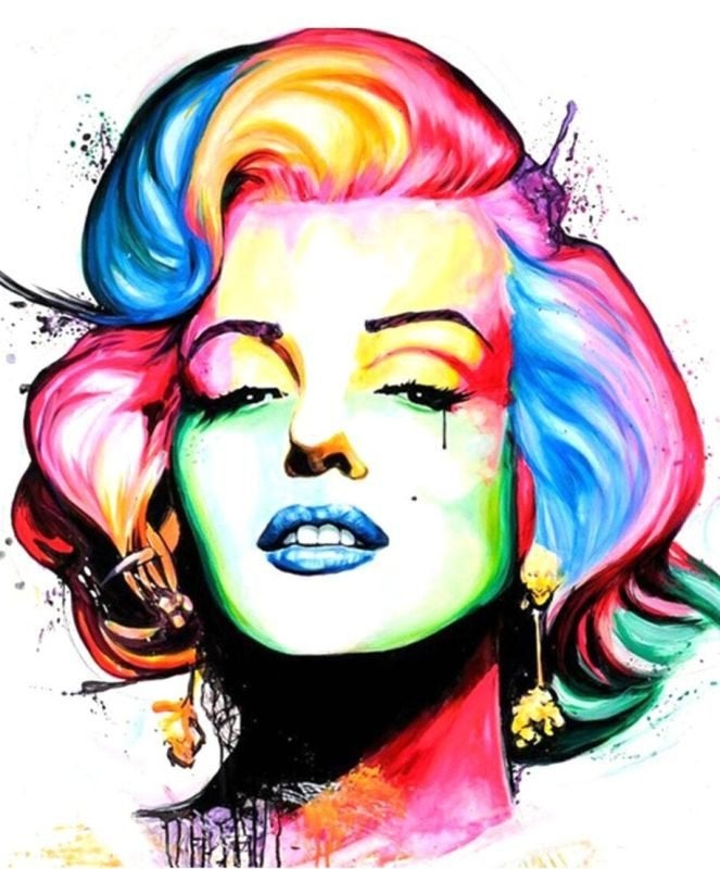 Diamond Painting Marilyn Monroe gesloten ogen 50x40cm n 2018, Film en tv, Verzenden, Nieuw, Meerkleurig