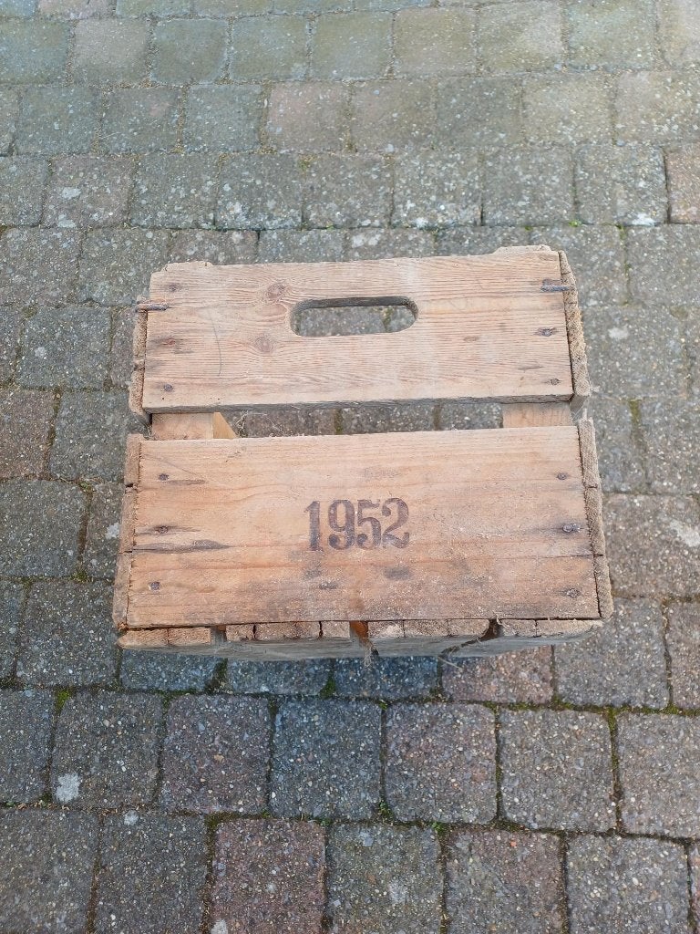 Oude houten bierbak / bierkrat – jaartal 1952 – brocante, Enlèvement