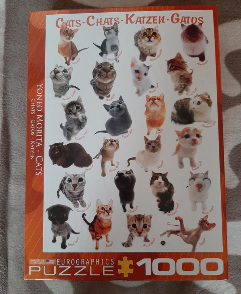 Legpuzzel katjes 1000 stukjes compleet, Enlèvement ou Envoi, 500 à 1500 pièces, Comme neuf, Puzzle