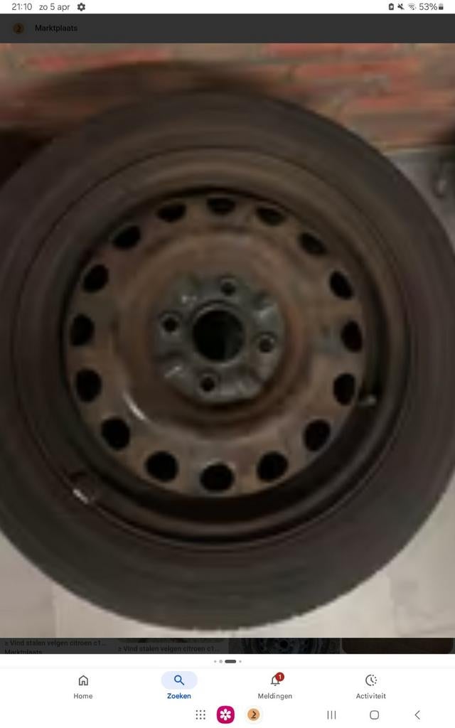 4x jantes en fer Citroën C1 ou Aygo ou Peugeot 107 2005, 201, Autos : Pièces & Accessoires, Pneus & Jantes, 14 pouces, Pneus et Jantes