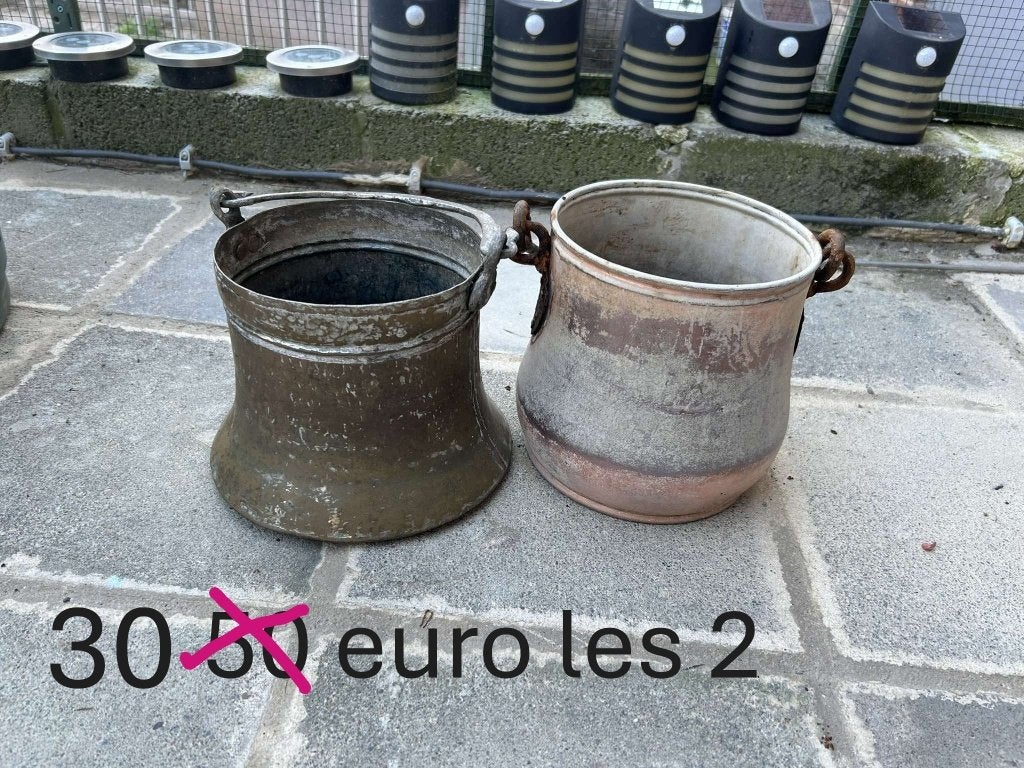 2 seau en  cuivre 30 euro, Antiquités & Art, Enlèvement, Cuivre