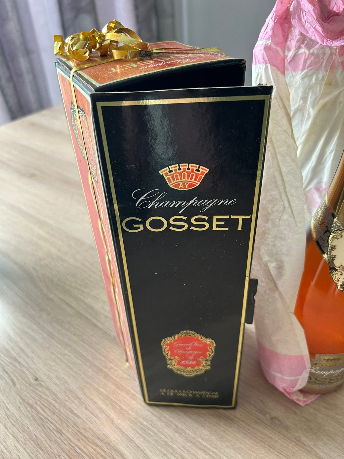 Champagne Gosset brut grand rose, Collections, Vins, Enlèvement ou Envoi, Comme neuf, Champagne