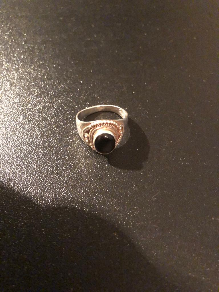 Heren ring maat 9 US, zilver met obsidiaan edelsteen, Handtassen en Accessoires, Edelstenen, Ophalen, Nieuw