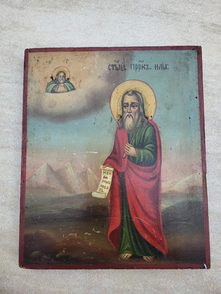 Icône du prophète Élie. XIXe siècle, Antiquités & Art, Antiquités | Objets religieux, Enlèvement ou Envoi