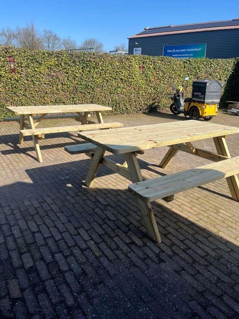 Stevige Geïmpregneerde picknicktafels, Tuin en Terras, Nieuw, Ophalen of Verzenden, Inklapbaar, Rechthoekig