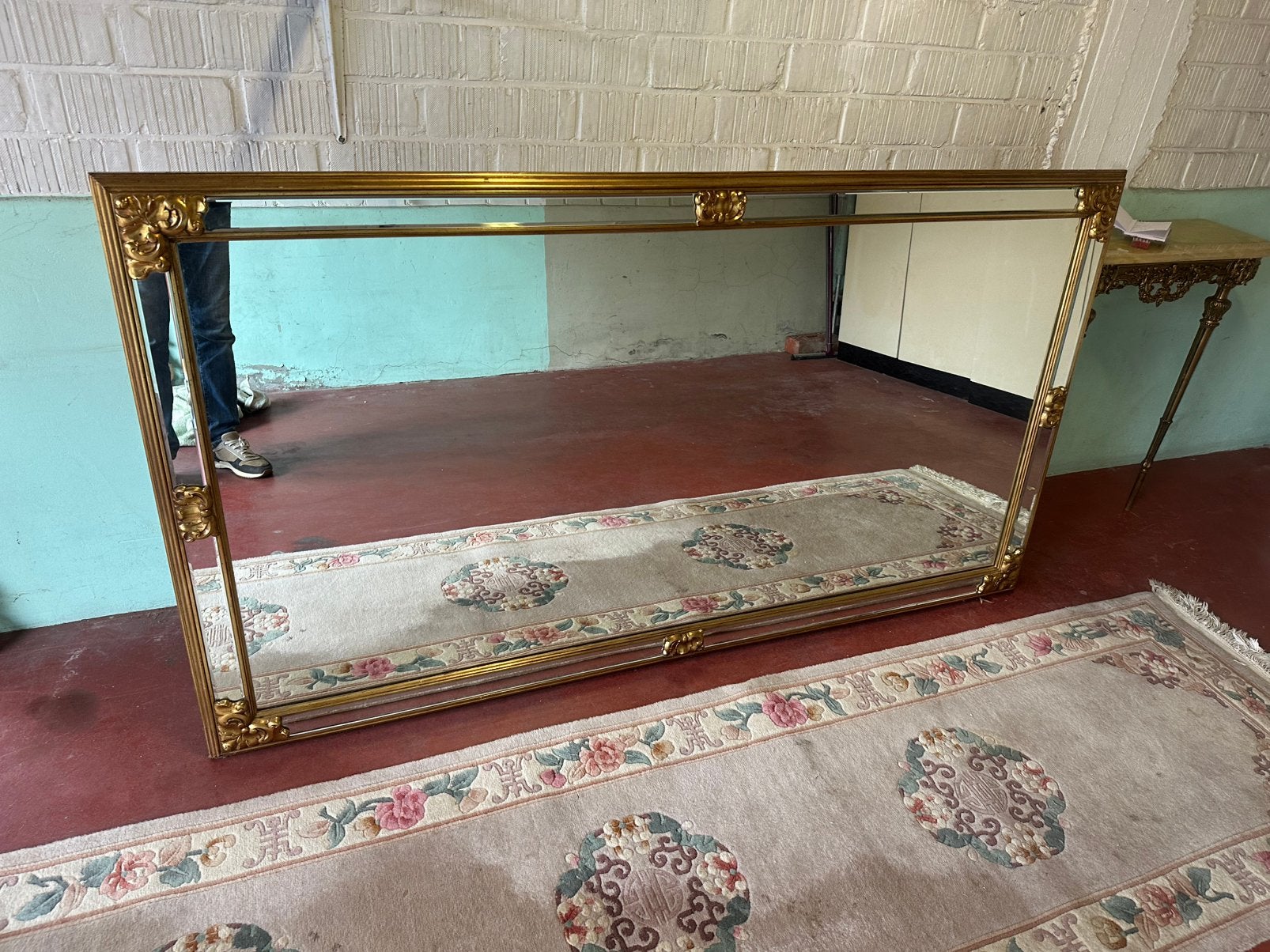 Prachtige XXL Vitage Deknudt Legend spiegel Barok 185x104 cm, Ophalen, Zo goed als nieuw, Rechthoekig