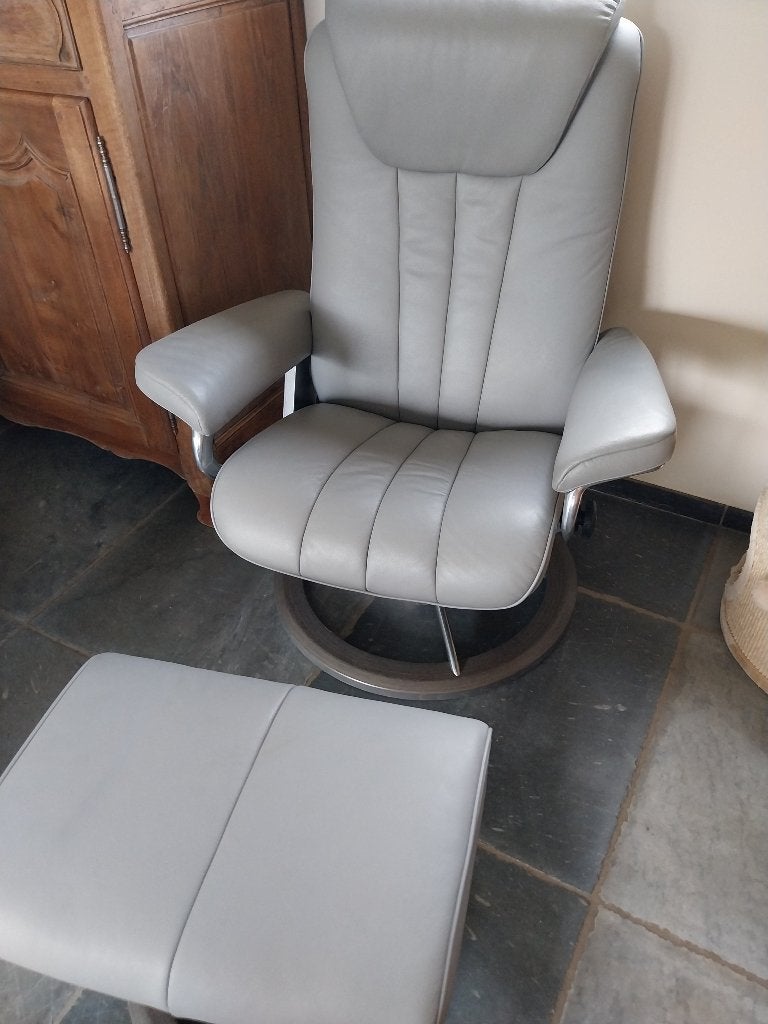 Fauteuil relax stressless cuir, Ophalen, Zo goed als nieuw, Leer