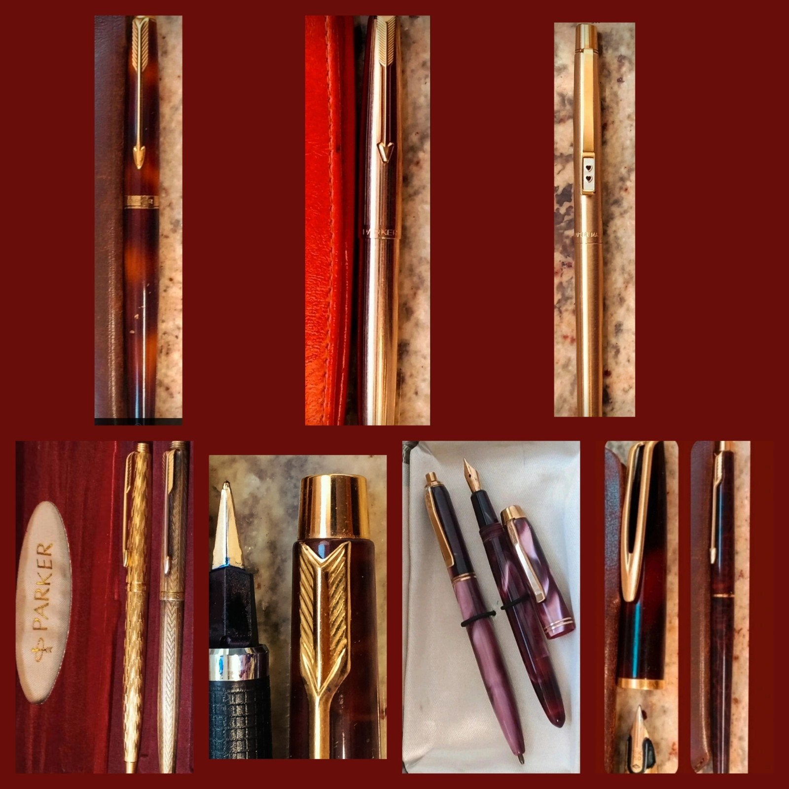 Collectie vintage vulpennen 9stuks. Parker, Waterman,... ., Ophalen of Verzenden, Pennenset, Overige merken, Met doosje