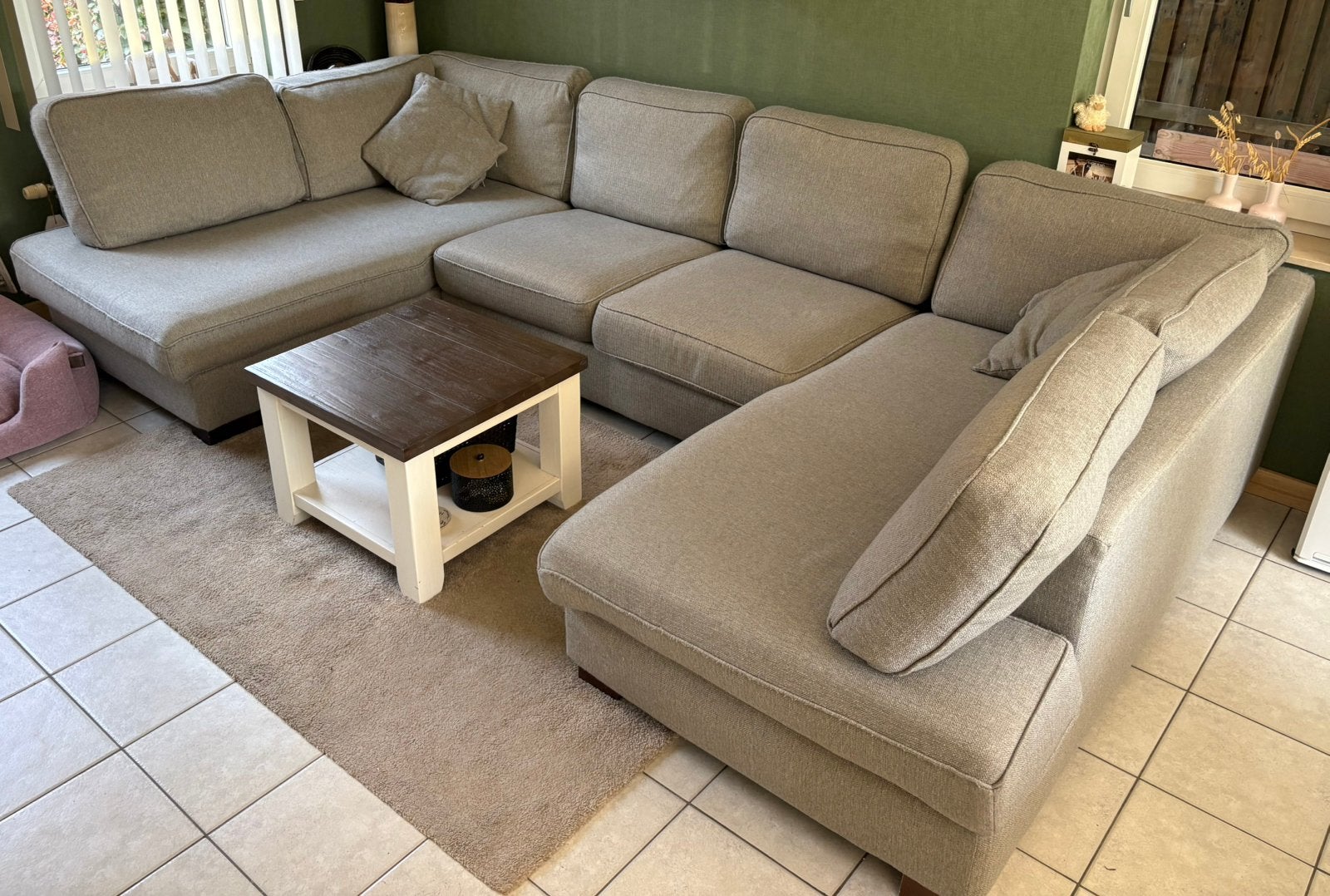 Hoeksalon, Huis en Inrichting, Zetels | Complete zithoeken, Ophalen, Gebruikt, Stof