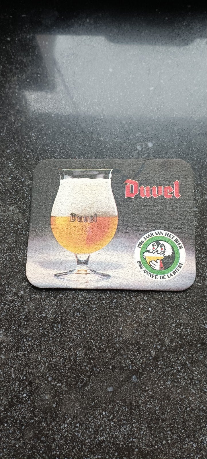 Bierviltje Duvel Moortgat 1986, Verzamelen, Biermerken, Ophalen of Verzenden, Duvel