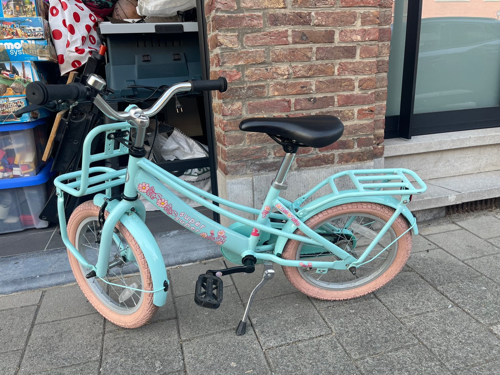 Meisjesfiets 16 inch, Fietsen en Brommers, Fietsen | Kinderfietsjes, Ophalen, Gebruikt, Terugtraprem, 16 tot 20 inch