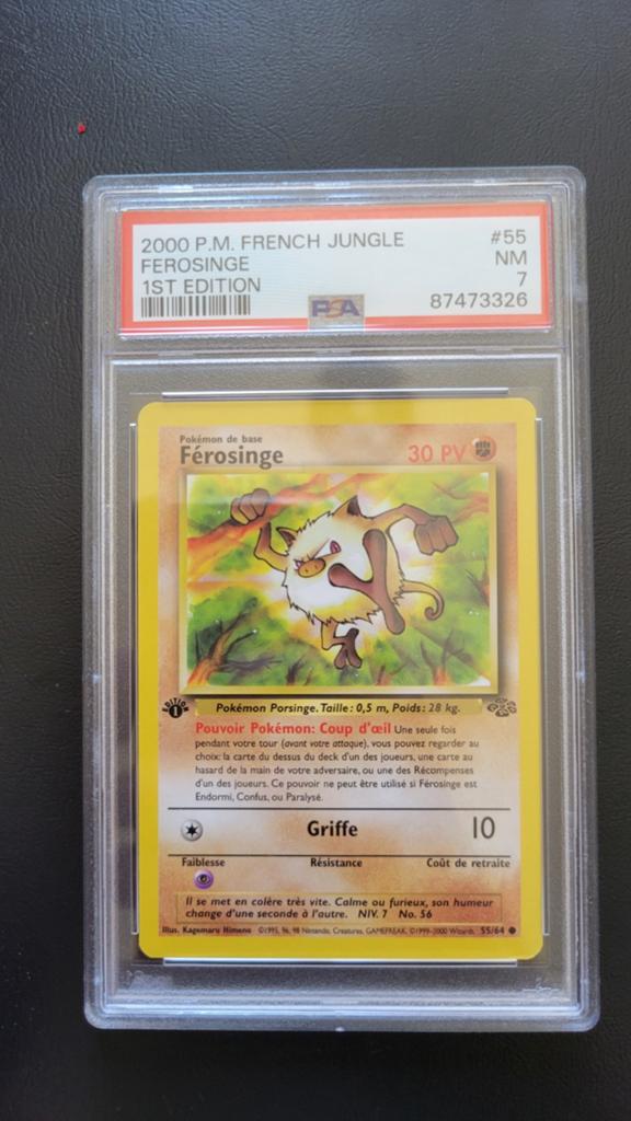 Pokémon PSA 7 Ferosinge 55/64 Édition 1 NM  Jungle PCA CCC, Hobby & Loisirs créatifs, Jeux de cartes à collectionner | Pokémon