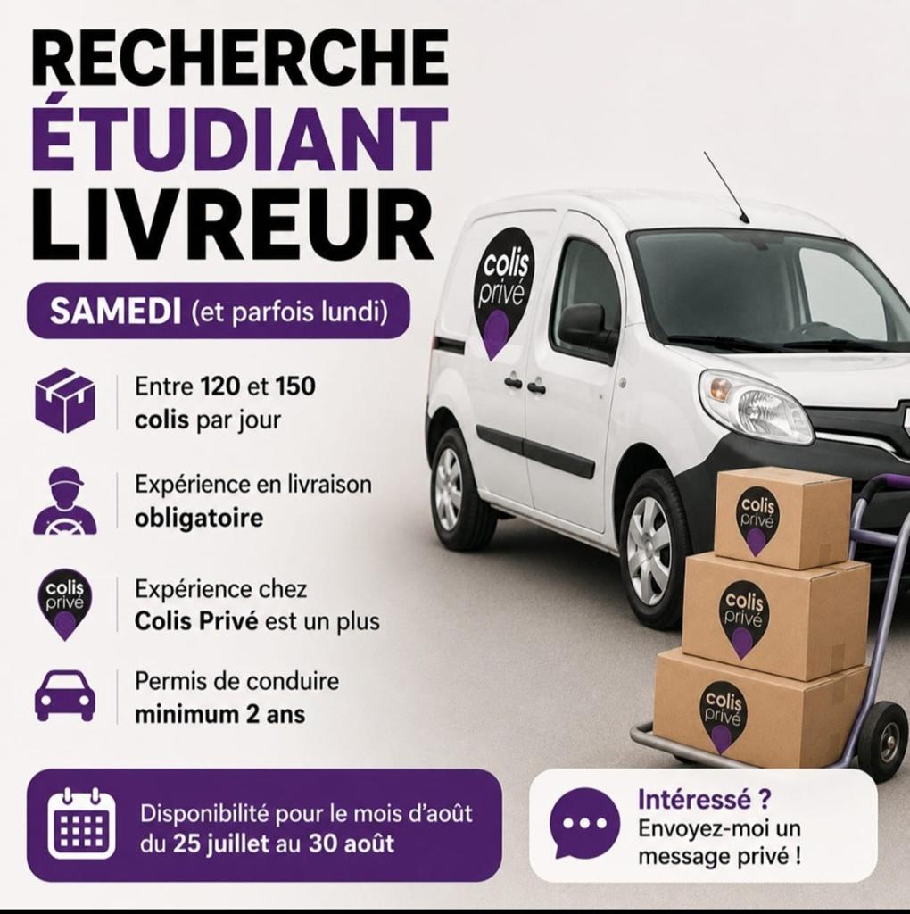 Etudiant chauffeur livreur, Offres d'emploi